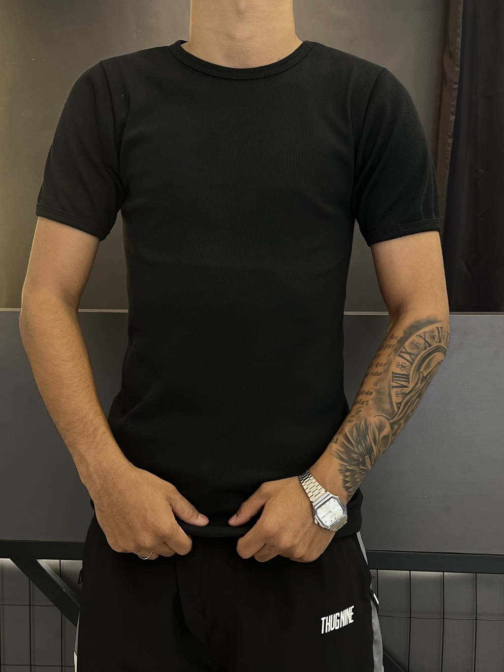 CAMISETA CANELADA BLACK