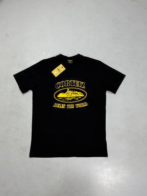 CAMISETA CORTEIZ RULES THE WORLD - BLACK DOURADO
