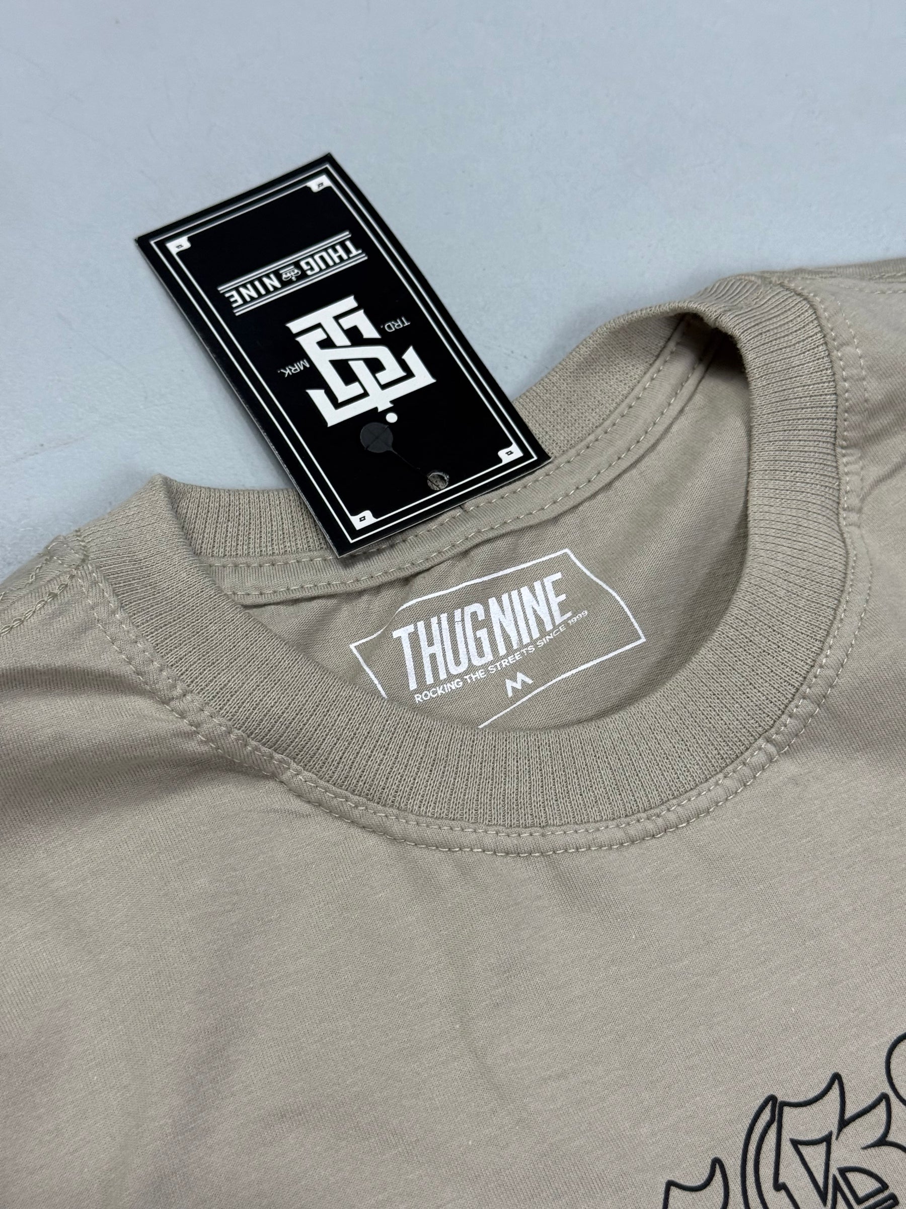 CAMISETA THUG9 STREETWEAR - BEGE