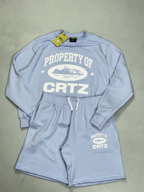 CONJUNTO CORTEIZ MOLETOM PROPERTY - BABY BLUE