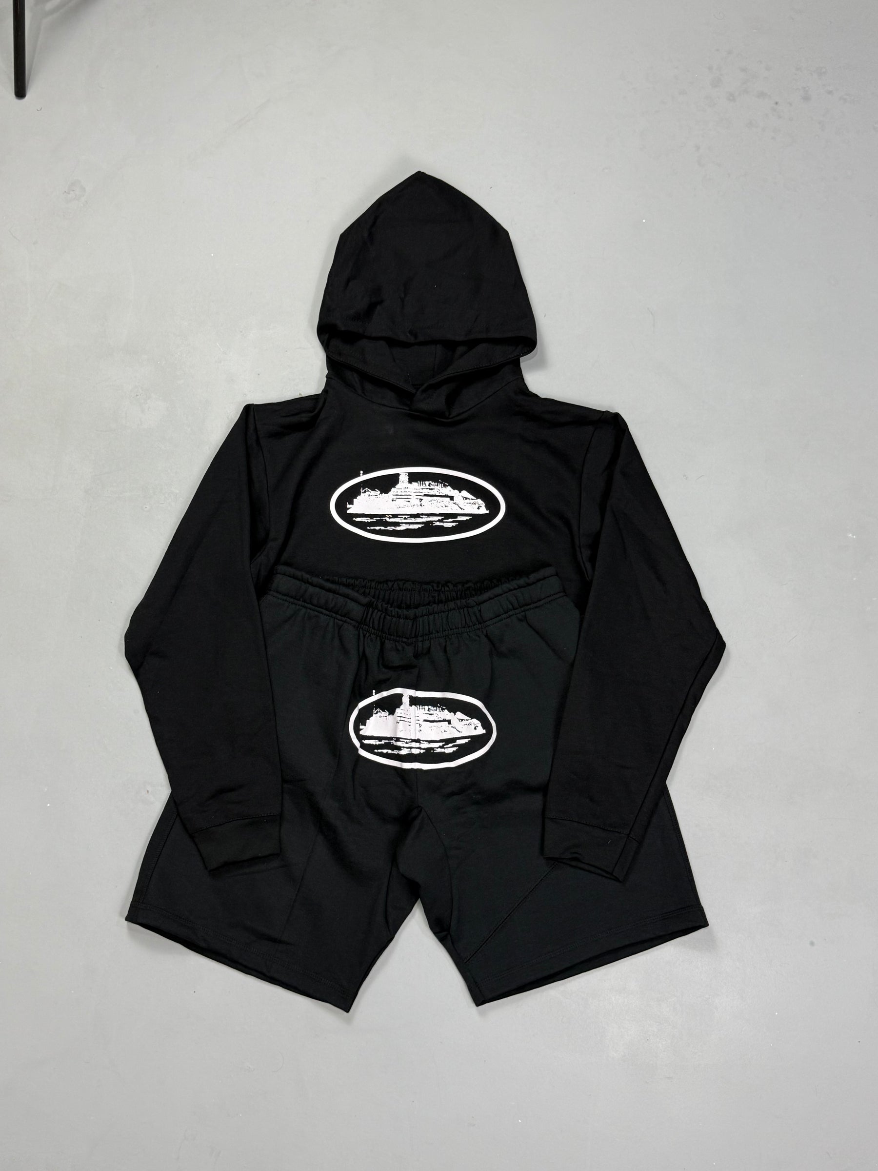 CONJUNTO MOLETOM CORTEIZ ALCATRAZ - BLACK WHITE