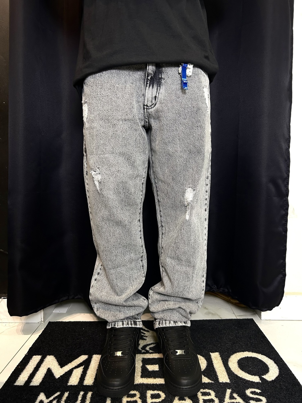 CALÇA RETA PRESENCE CINZA ESTONADA