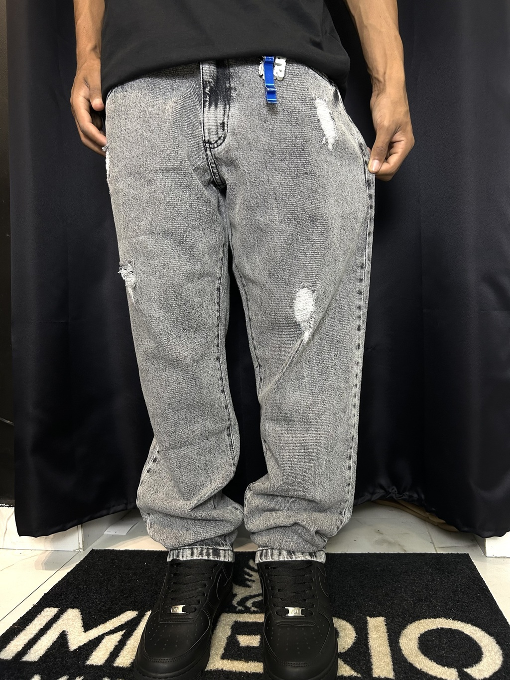 CALÇA RETA PRESENCE CINZA ESTONADA